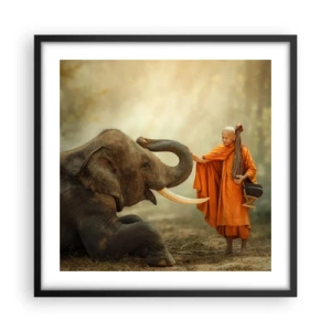 Poszter fehér keretben - Találkozás az utazáskor - 50x50 cm