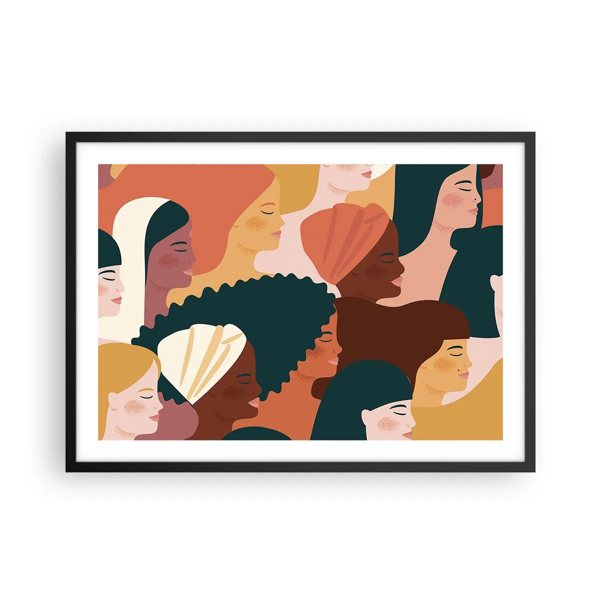 Poszter fehér keretben - Csak a nőiesség - 70x50 cm