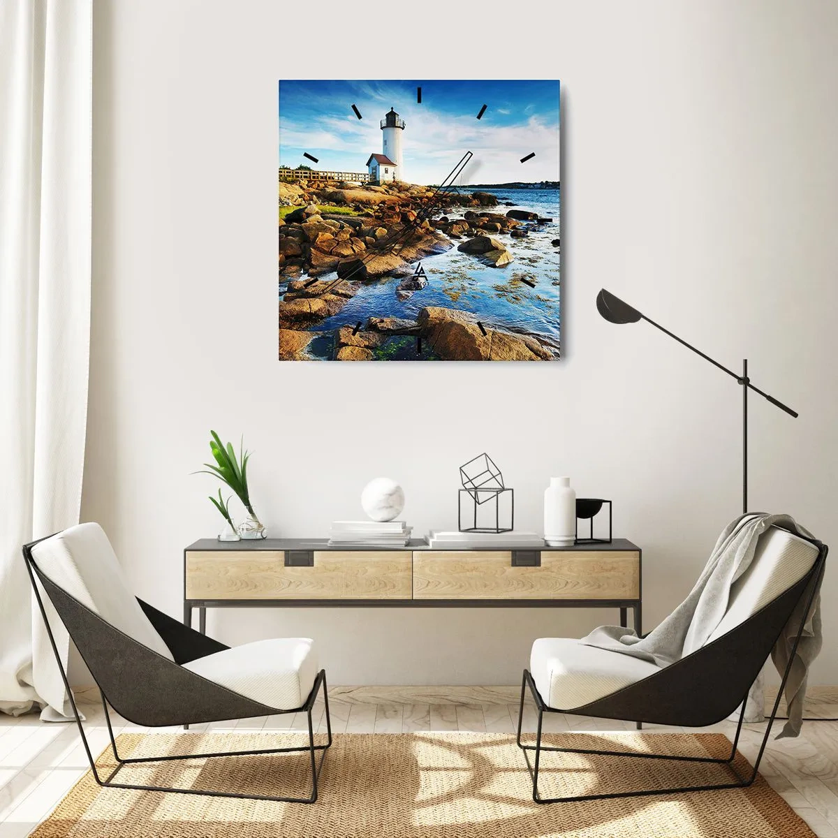 Falióra, Óra - Gyertek vissza boldogan, várlak - 30x30 cm