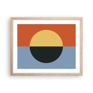 Poszter világos tölgy keretben - A meleg és a hideg kompozíciója - 50x40 cm