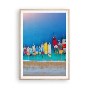 Poszter világos tölgy keretben - Madártávlatból - 70x100 cm