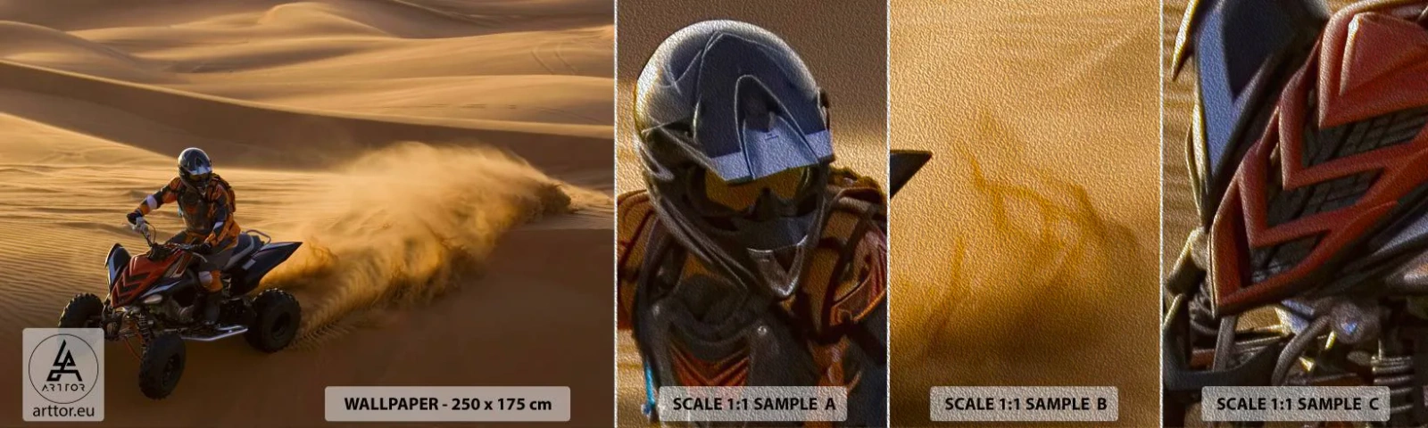 Fotótapéta Minta Premium Sand - A homok hullámain - Quad, Autóipari, Sivatag - 100x30 cm