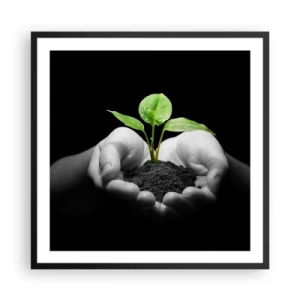 Poszter fehér keretben - Szeretem a természetet, védem azt - 60x60 cm