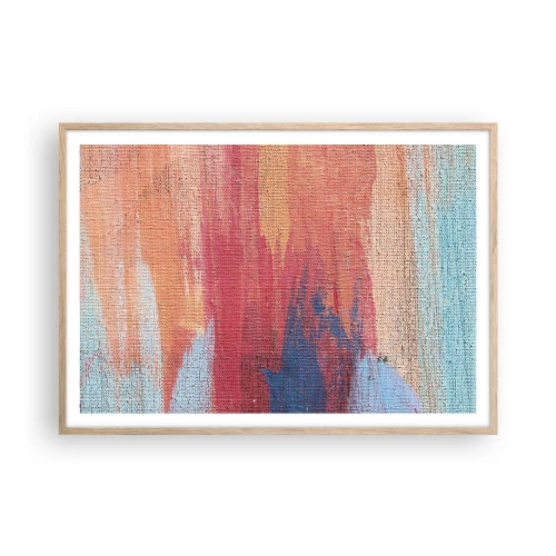 Poszter világos tölgy keretben - Szivárványon  kiúszva - 100x70 cm