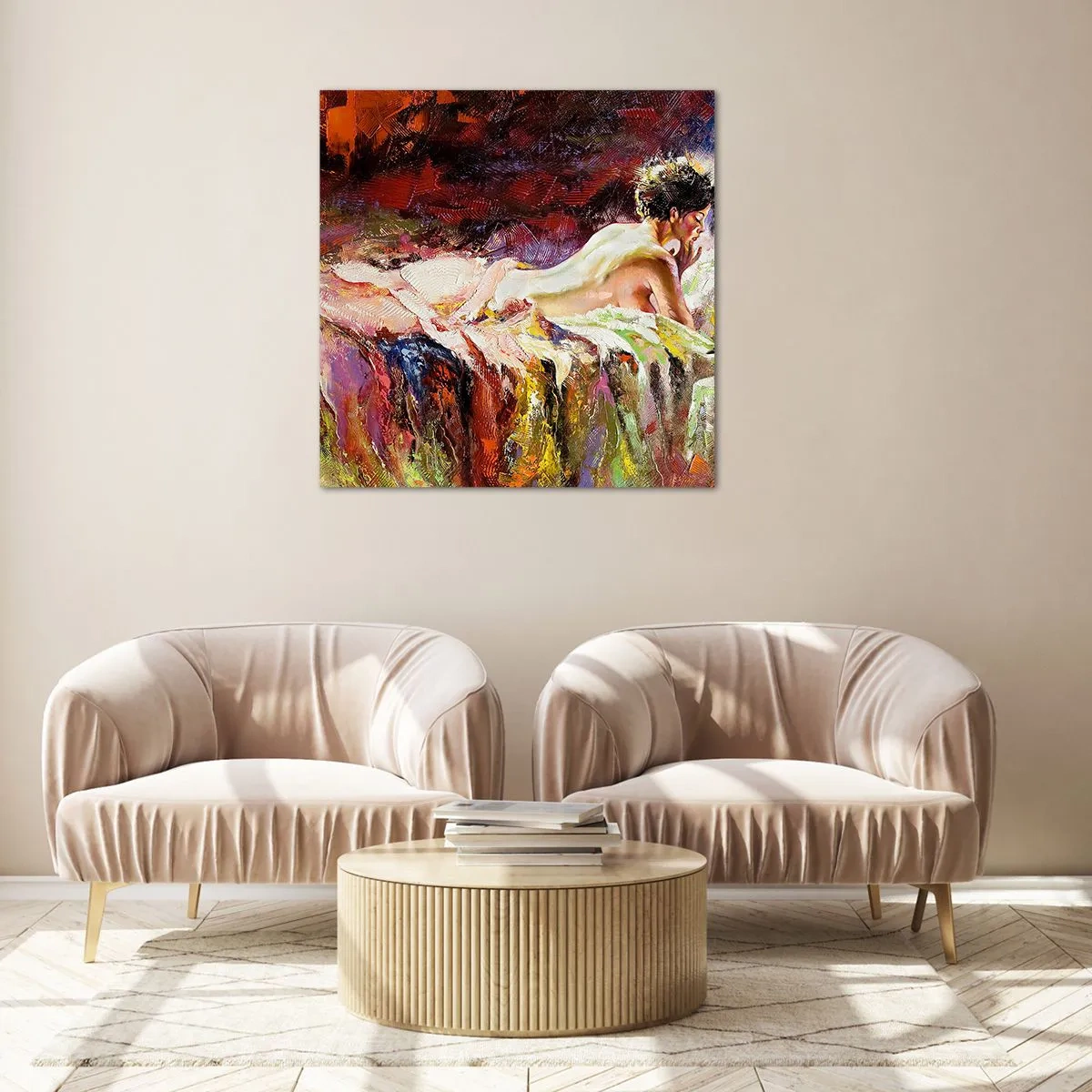 Üveg kép - Töprengő Vénusz - 60x60 cm