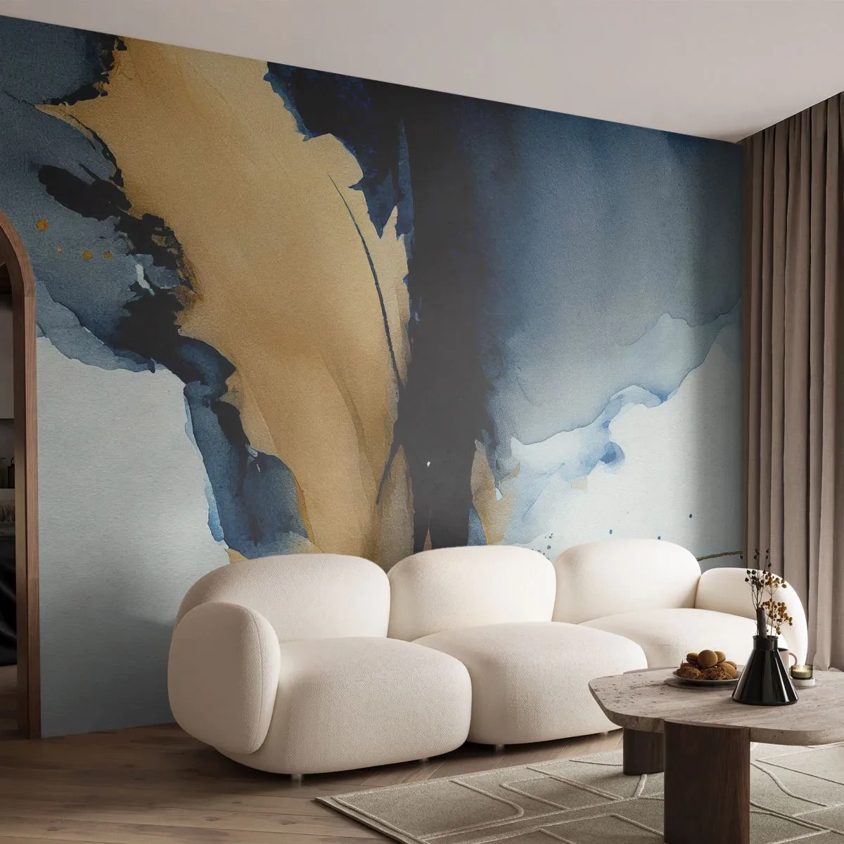 Fotótapéta Premium Sand - A fátyol mögött - Absztrakció, Tinta, Darab - 400x280 cm