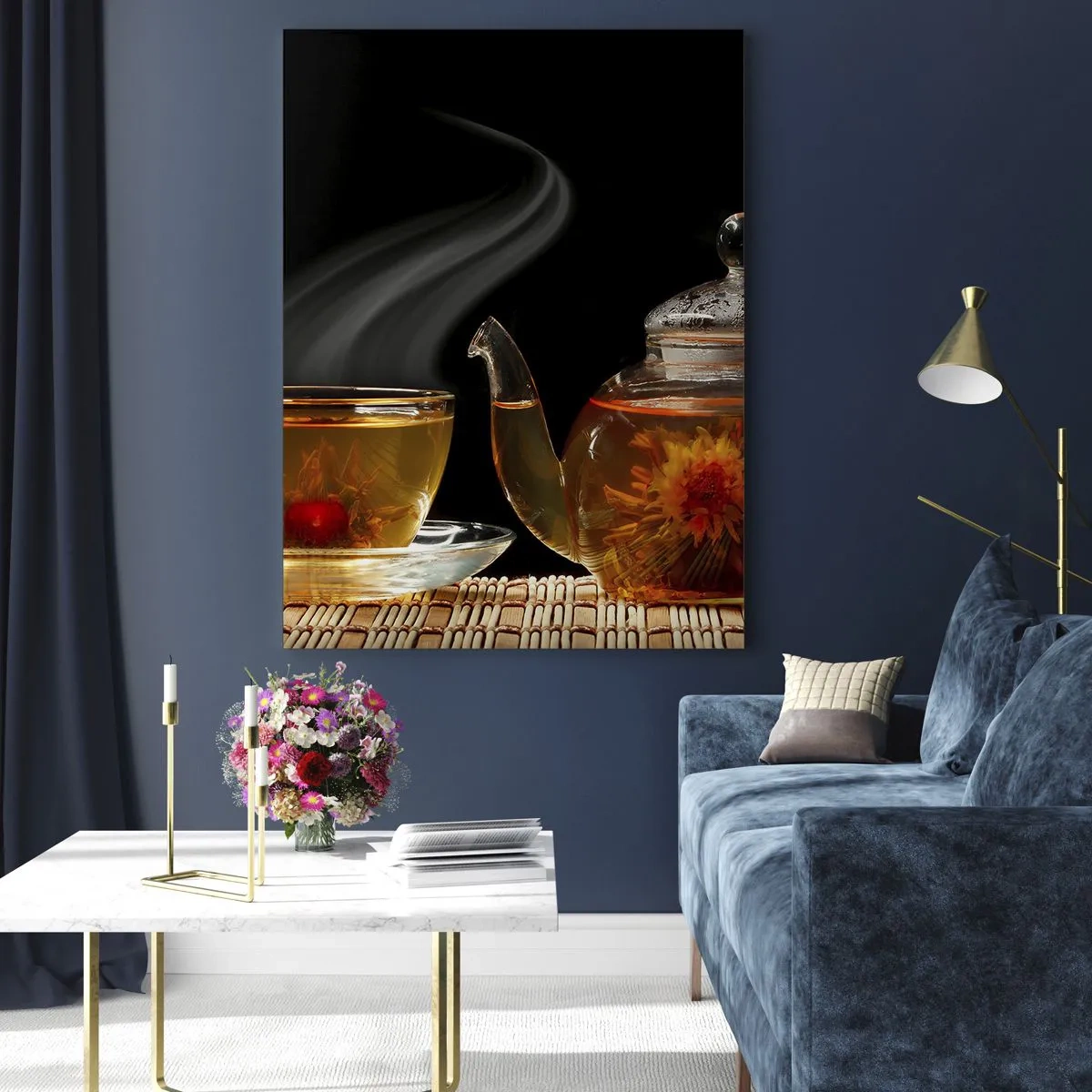 Üveg kép - A teafőzés varázsa és művészete - 50x70 cm