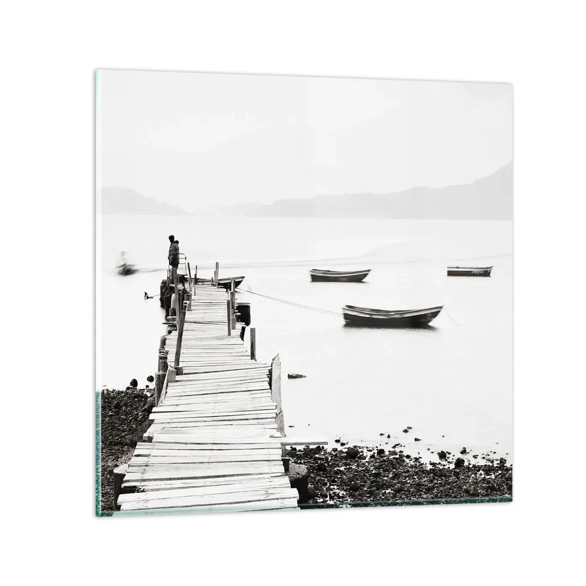 Üveg kép - Csendes és tiszta víz felett - 40x40 cm