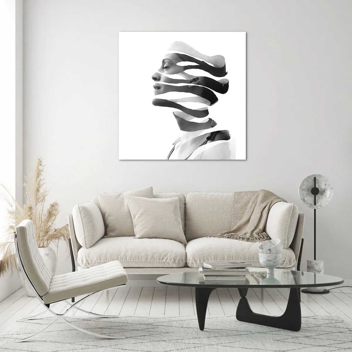 Üveg kép - Szürreális portré - 70x70 cm