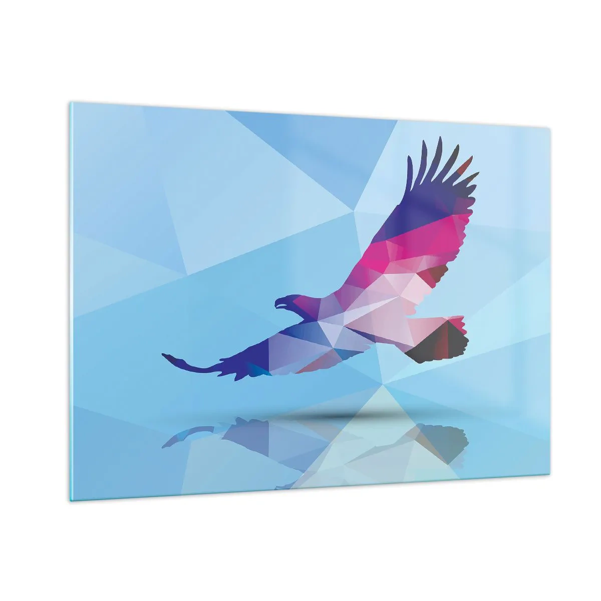 Üveg kép - Sas lila kristályban - 100x70 cm