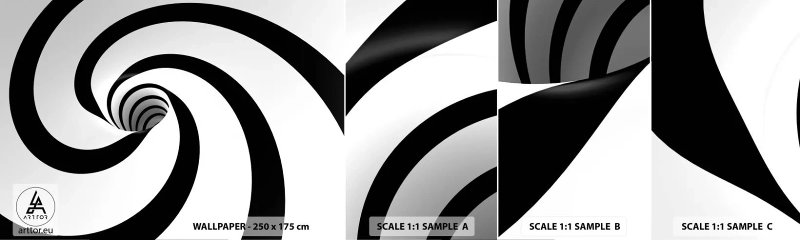 Fotótapéta Minta Öntapadós Deluxe Sticker - Engedni az örvénynek? - Absztrakció, 3D, Örvény - 100x30 cm