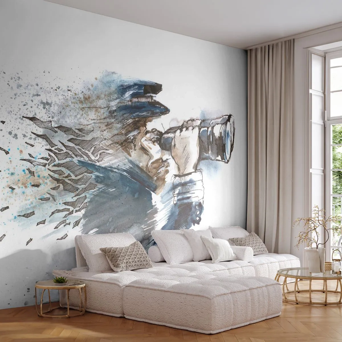Fotótapéta Premium Sand - Tíz a Beaufort-skálán! - Absztrakció, Tengerész, Kapitány - 100x70 cm