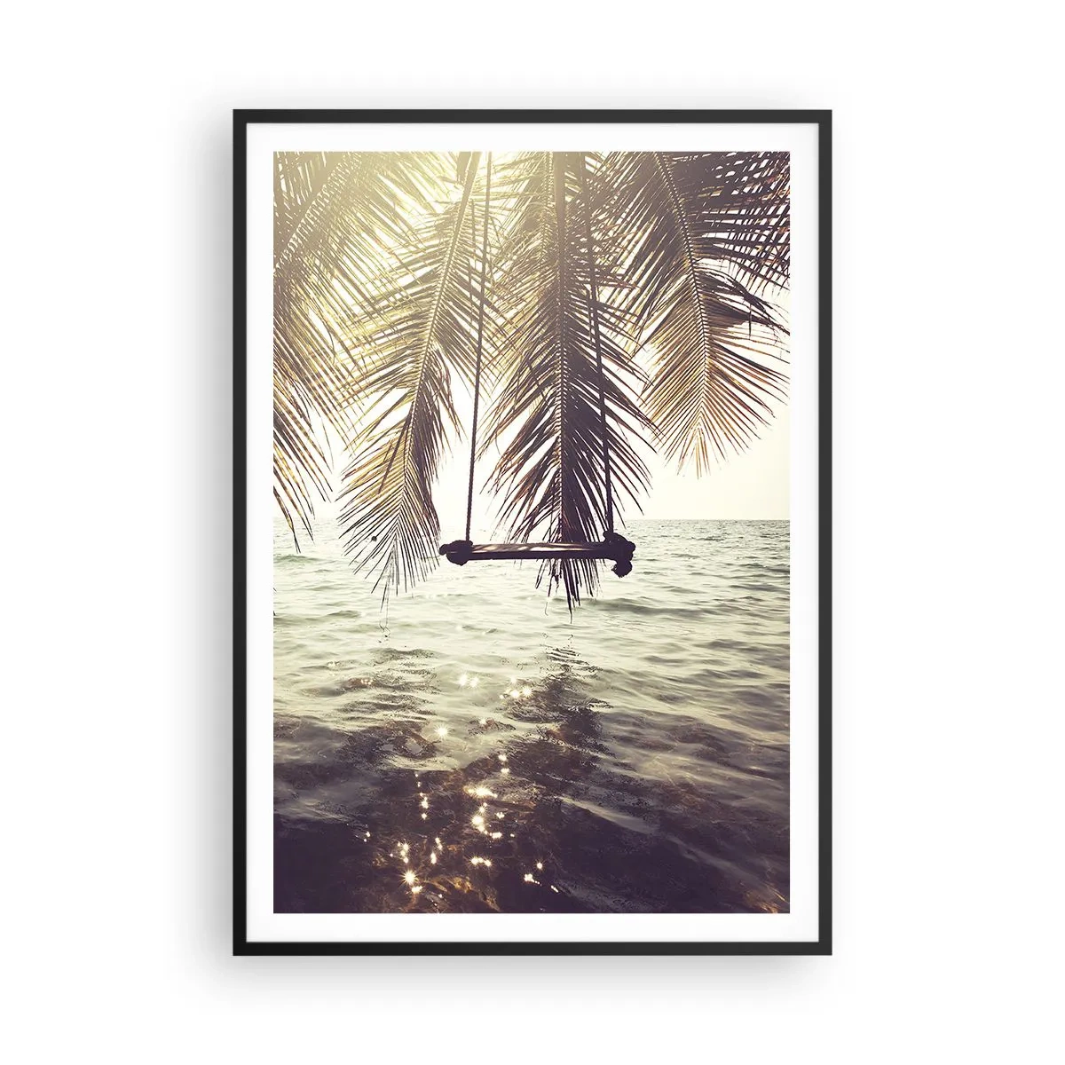 Poszter fehér keretben - Tetszés szerint hintázhat a felhők között - 70x100 cm