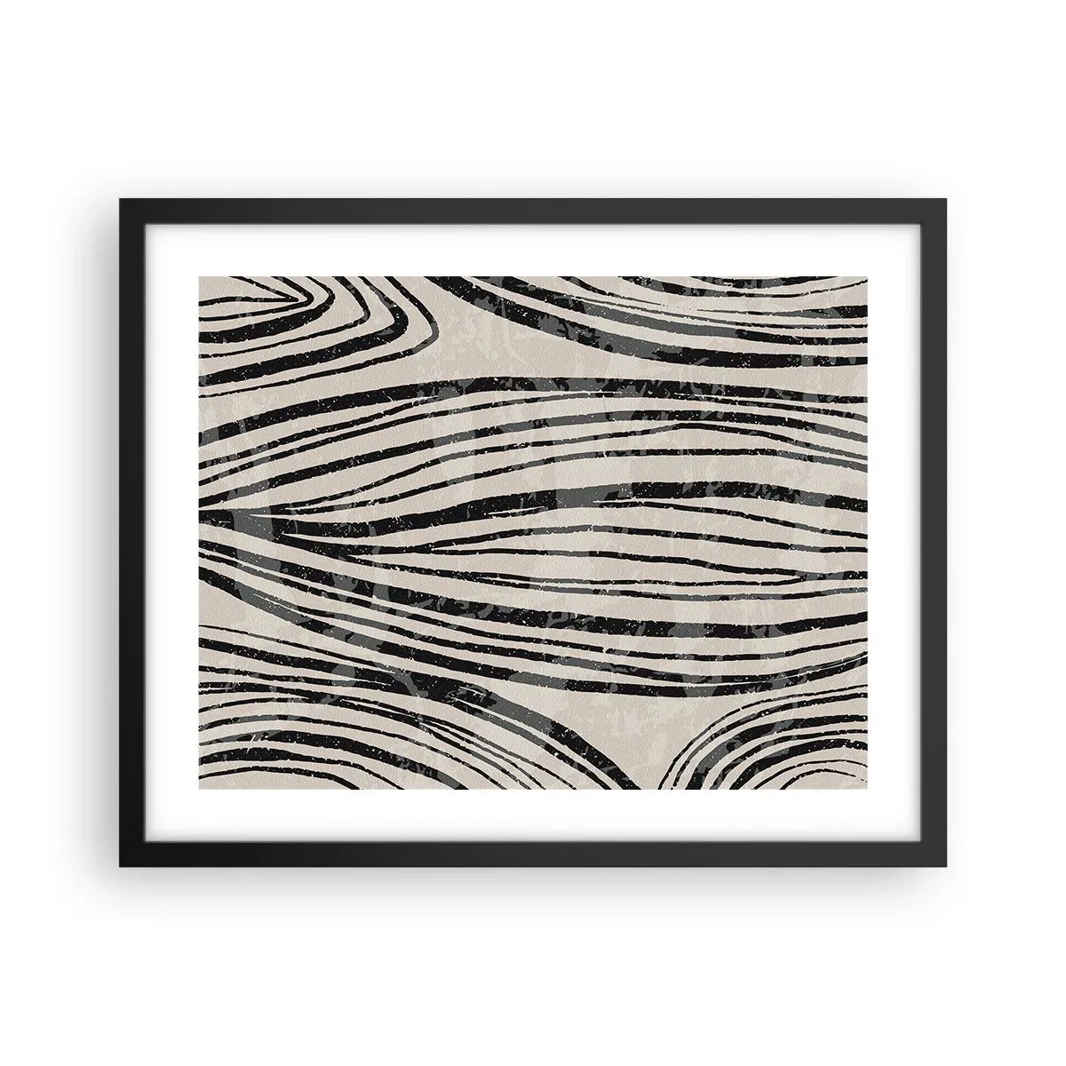 Poszter fehér keretben - Vonalak csobbanása - 50x40 cm