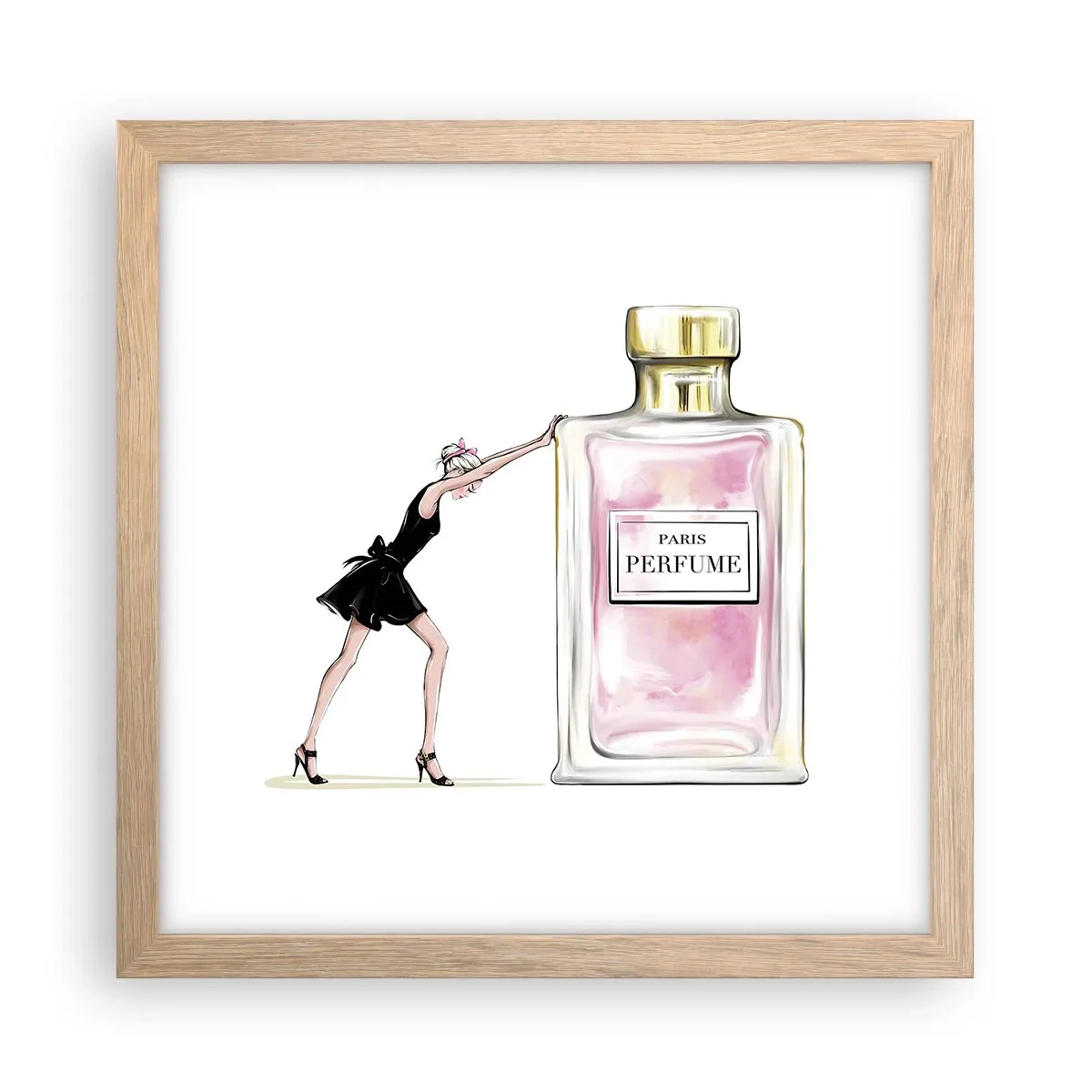 Poszter világos tölgy keretben - A nőiesség lényege - 30x30 cm