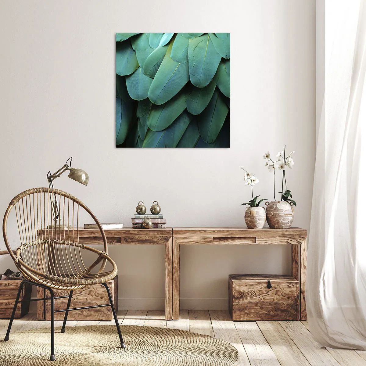 Vászonkép - A papagájtermészet precizitása - 50x50 cm