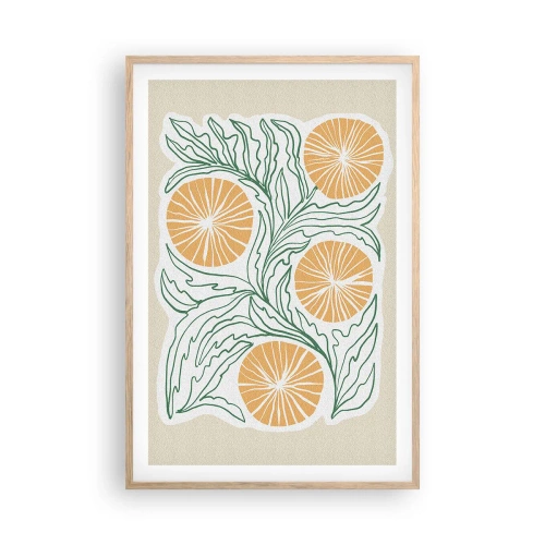 Poszter világos tölgy keretben - Etnikus egy csipet absztrakcióval - 61x91 cm