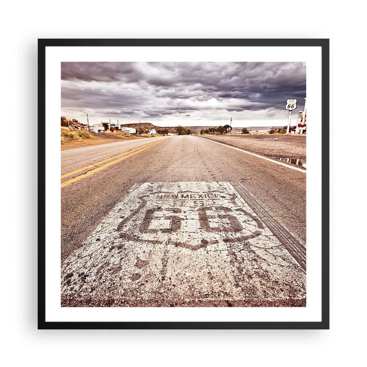 Poszter fehér keretben - Mother Road – amerikai legenda - 60x60 cm