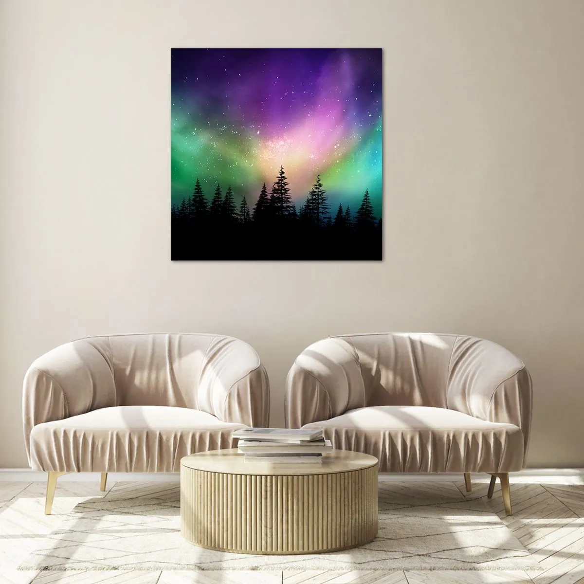 Üveg kép - Fehér varázslat - 70x70 cm