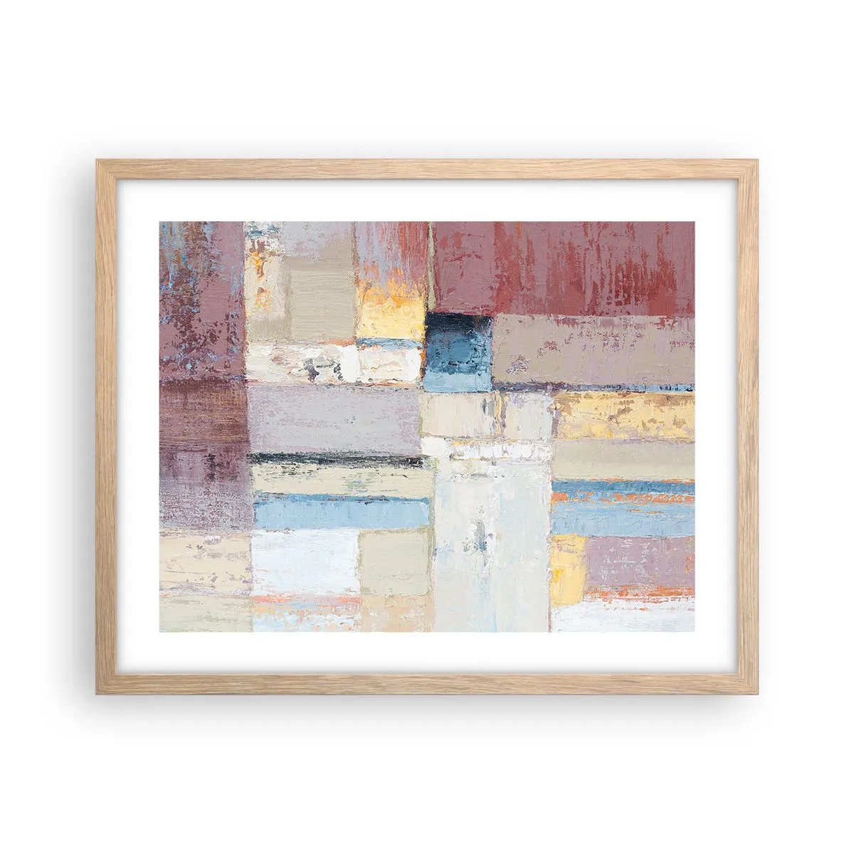 Poszter világos tölgy keretben - A geometria nyugalma - 50x40 cm