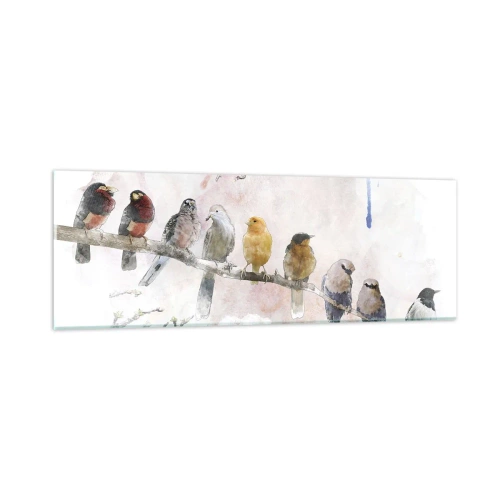 Üveg kép - Szárnyas találkozó - 90x30 cm