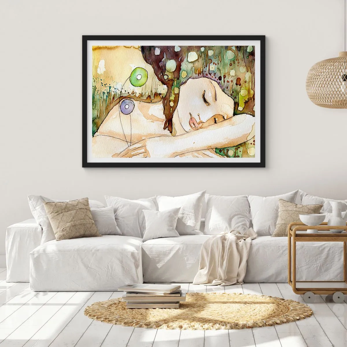 Poszter fehér keretben - Smaragd-ibolya álom - 70x50 cm