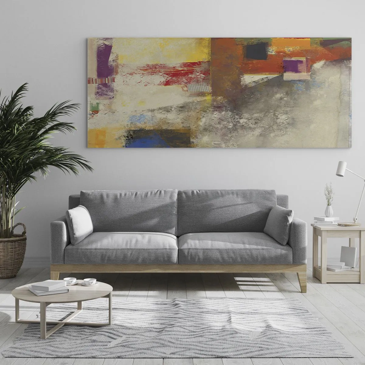 Üveg kép - Színgeometria - 100x40 cm