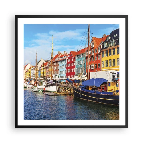 Poszter fehér keretben - Örömteli rakpart - 60x60 cm