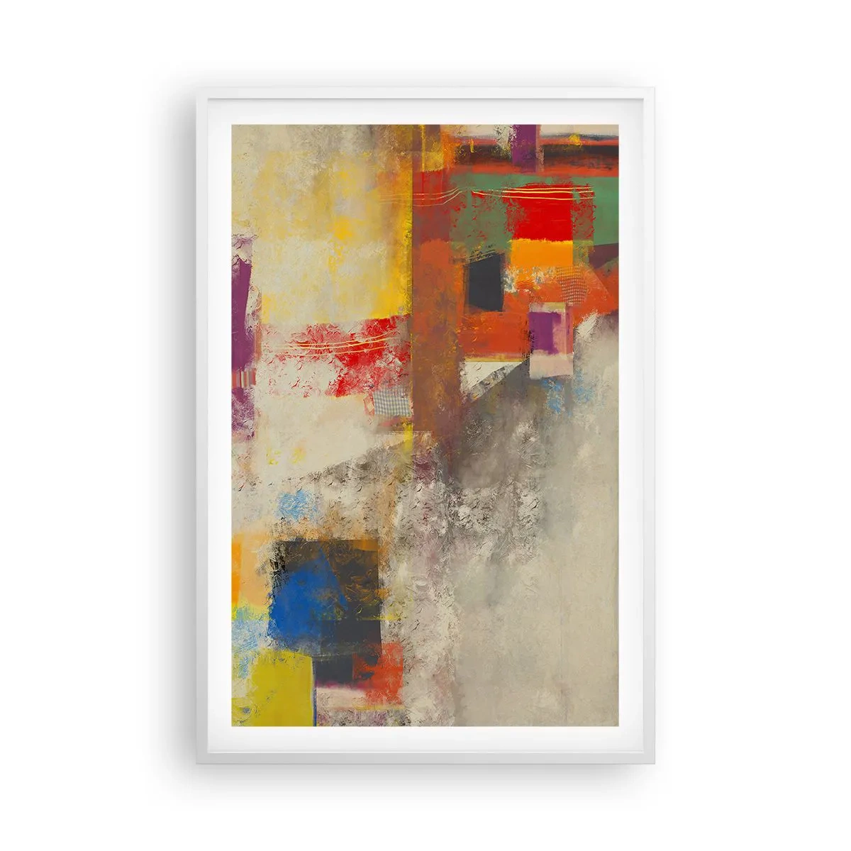 Poszter fekete keretben - Színgeometria - 61x91 cm