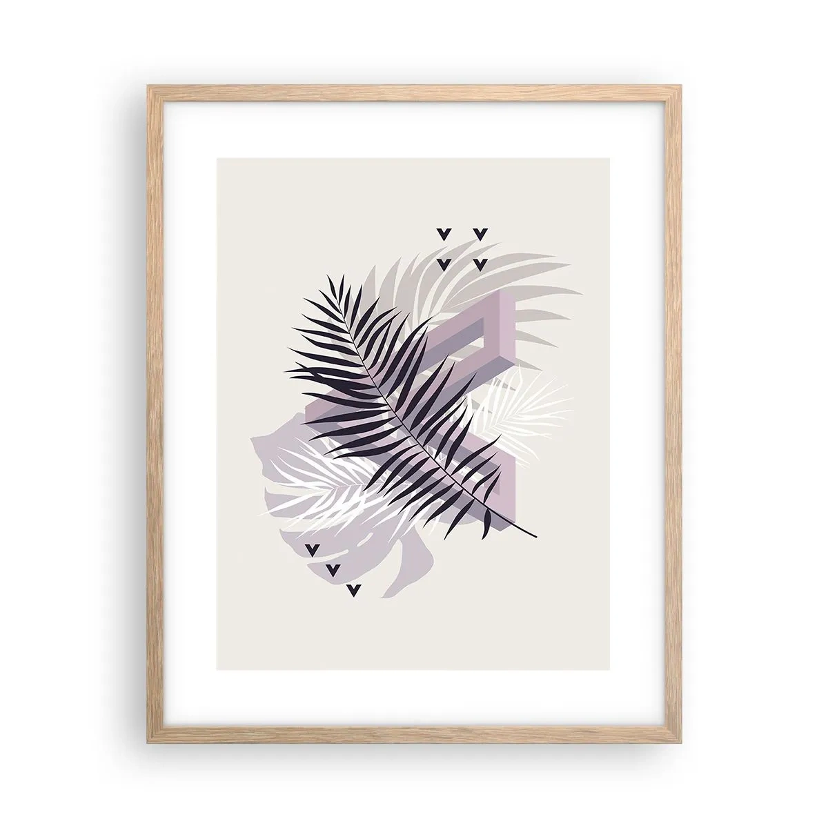 Poszter világos tölgy keretben - Az árnyék árnyéka - 40x50 cm