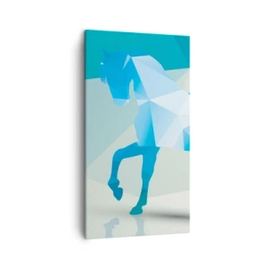 Vászonkép - Geometrikus ló türkizben - 45x80 cm