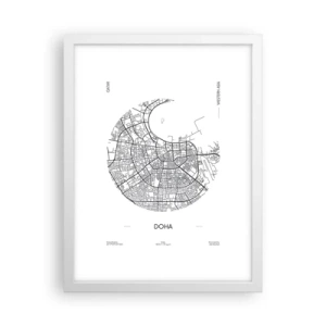 Poszter fekete keretben - Doha anatómiája - 30x40 cm