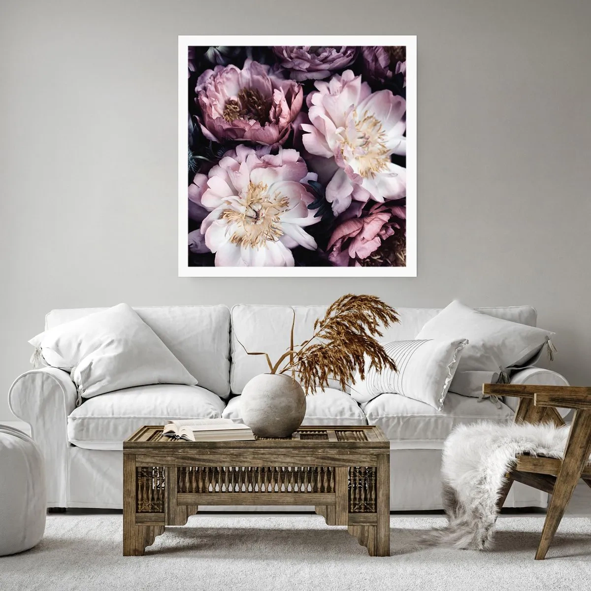 Poszter - Régi stílusú csokor - 60x60 cm