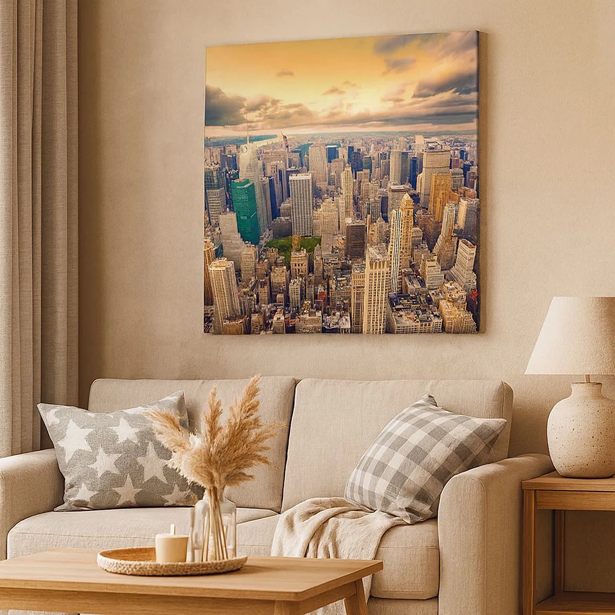 Vászonkép - Aranyozott metropolisz - 30x30 cm