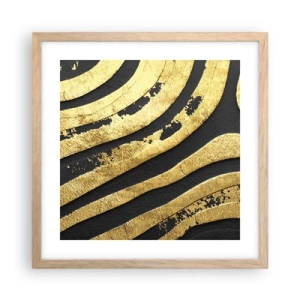 Poszter világos tölgy keretben - Minden folyik - 40x40 cm