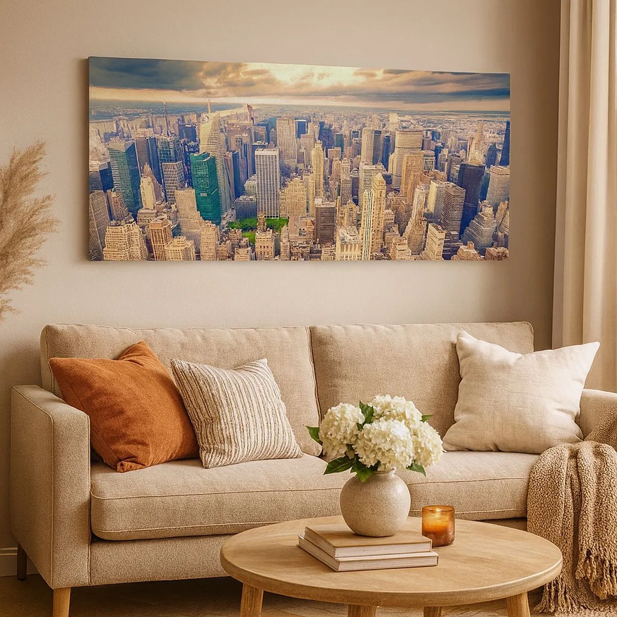 Vászonkép - Aranyozott metropolisz - 100x40 cm