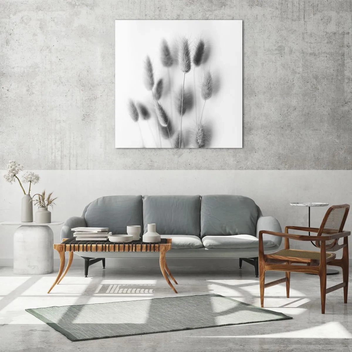 Üveg kép - A bolyhos fű - 70x70 cm