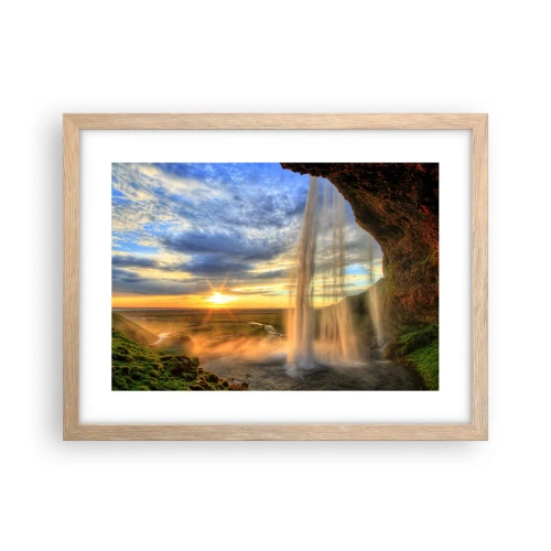 Poszter világos tölgy keretben - Cseppfátyol mögötti világ - 40x30 cm