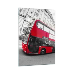 Üveg kép - London hagyományosan - by bus - 50x70 cm