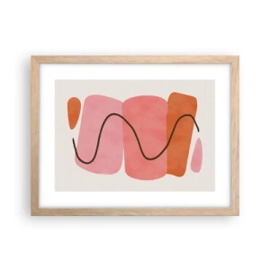 Poszter világos tölgy keretben - Formák szelíd mozgása - 40x30 cm