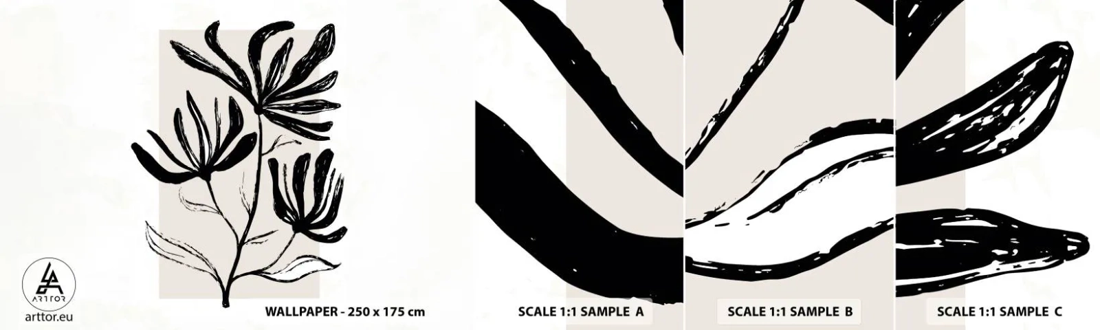 Fotótapéta Minta Standard Eco - Vázlat egy herbáriumhoz - Virág, Minimalista, Modern - 100x30 cm