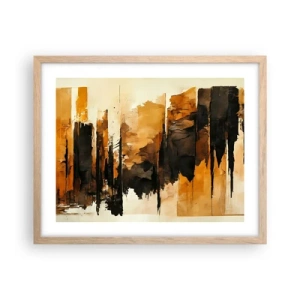 Poszter világos tölgy keretben - A fekete és az arany harmóniája - 50x40 cm