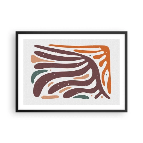 Poszter fehér keretben - Sugárzó organikus kompozíció - 70x50 cm