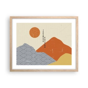 Poszter világos tölgy keretben - A japán szellemben - 50x40 cm