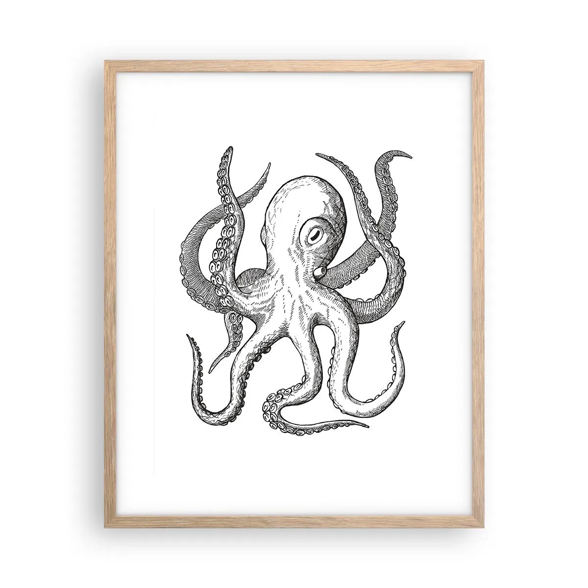 Poszter világos tölgy keretben - Hullámokkal táncoló - 40x50 cm