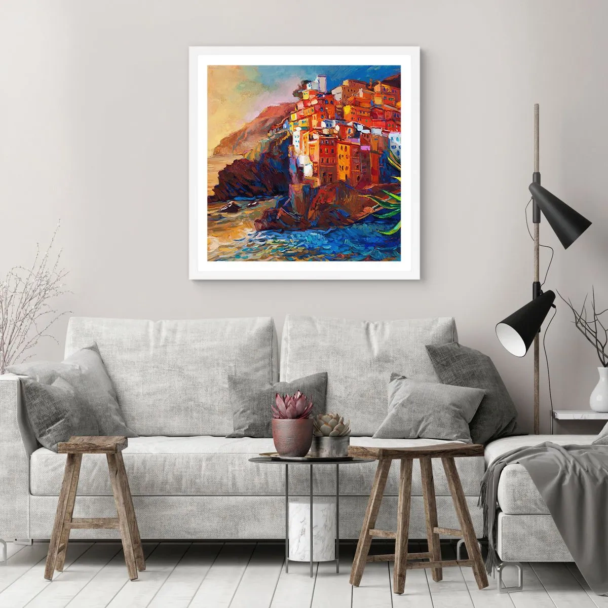 Poszter fekete keretben - Olasz hangulatok - 40x40 cm