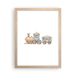 Poszter világos tölgy keretben - Az állomáson állva... - 30x40 cm