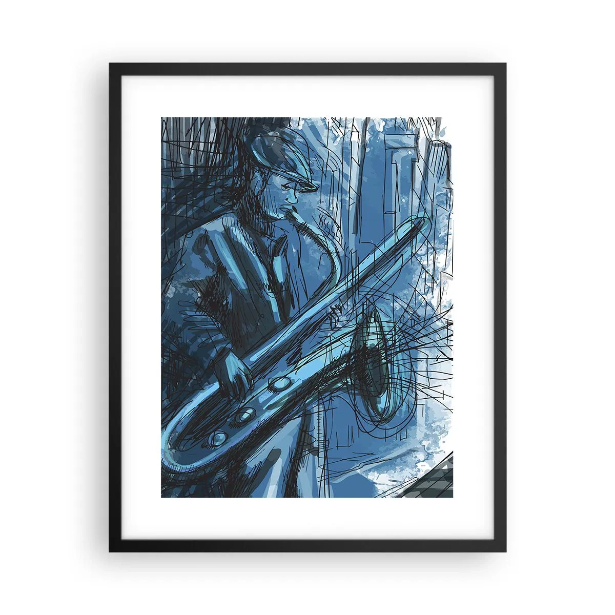 Poszter fehér keretben - Városi rapszódia - 40x50 cm