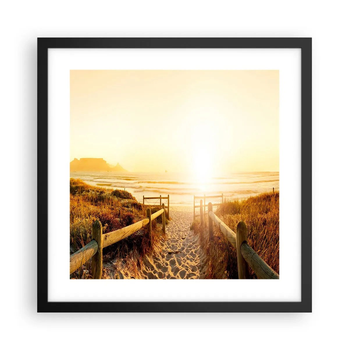 Poszter fehér keretben - A dűnén túl, a nap felé - 40x40 cm