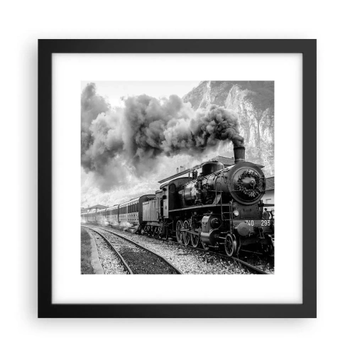 Poszter fehér keretben - Indulását a mozdony várja… - 30x30 cm